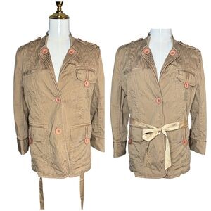 Marc by Marc Jacobs Khaki  Utility Jacket with Ribbon Belt